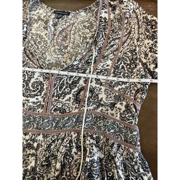 American Eagle Women's Top Lg Flowy Beachy Romantic Boho Festival Peasant Hippie - Picture 13 of 14